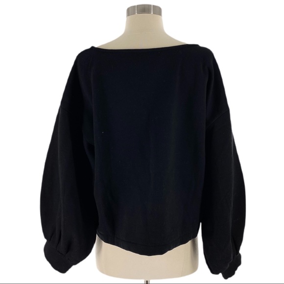 AIR SPACE Black Button Down Buffer Sleeve Cardigan - Picture 2 of 7